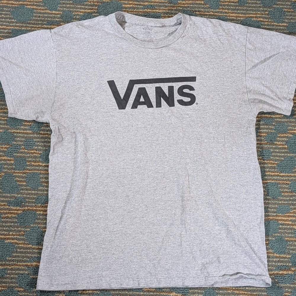 Vans Classic Gray T-Shirt for Men Large Skateboard Large Print